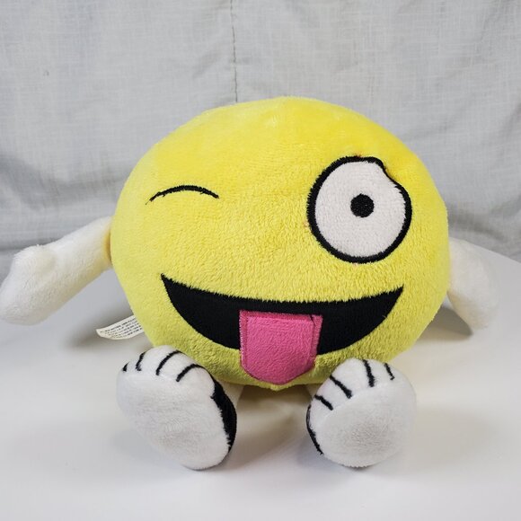 Tongue Out Emoji Emoticon Plush 8'' - Picture 1 of 6